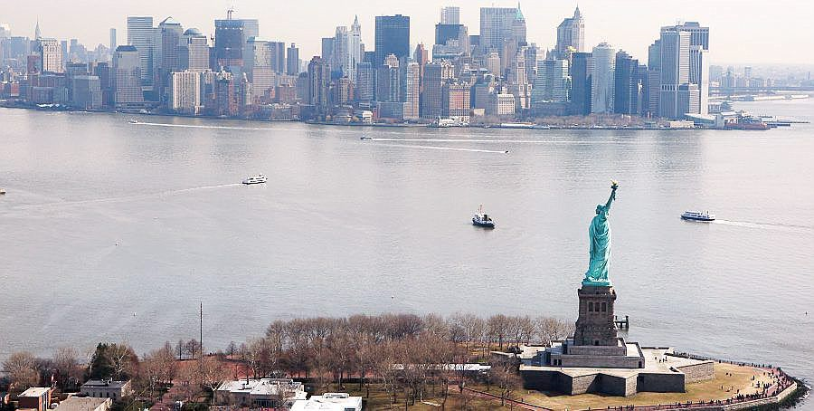 Ellis Island with Statue of Liberty