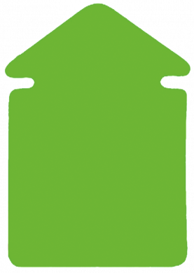 Plakatkartong «Pil» 2-sidig, 23x16,5cm, Grønn fluor
