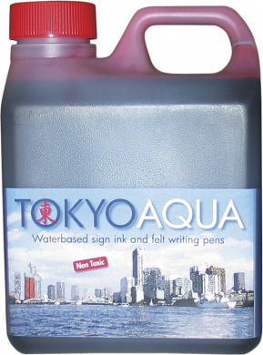 Tusjvæske Tokyo Aqua, rød, 1 ltr.