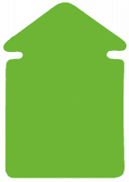 Plakatkartong «Pil» 2-sidig, 23x16,5cm, Grønn fluor