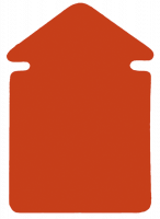 Plakatkartong «Pil» 2-sidig, 23x16,5cm, Rød fluor