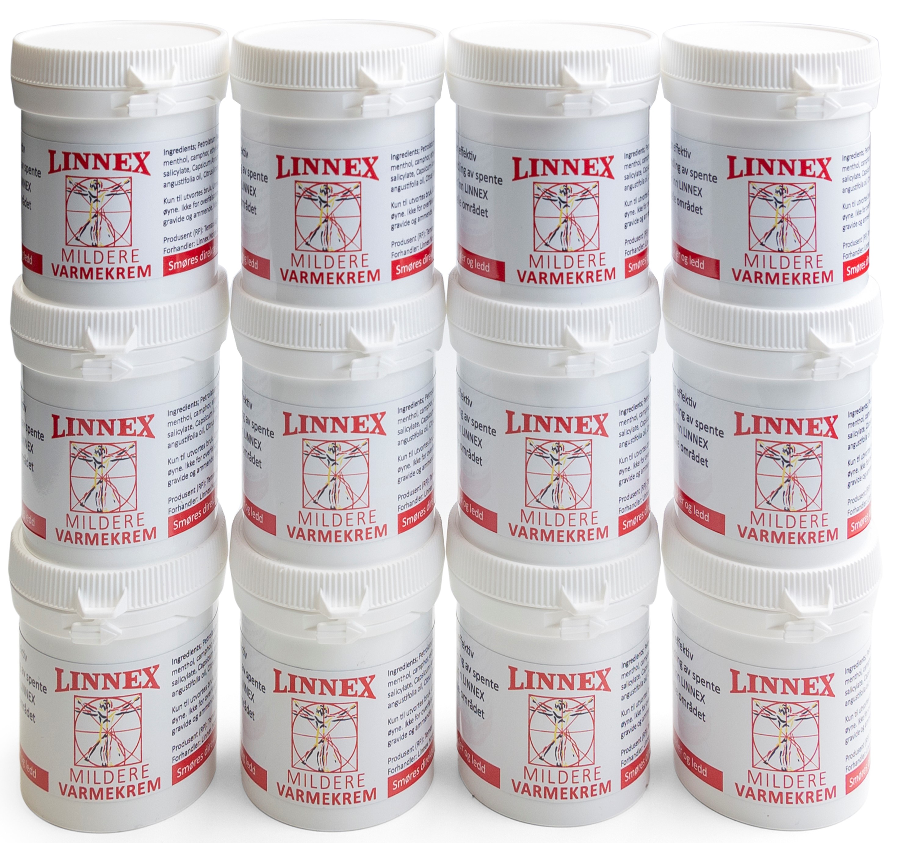 Linnex mildere varmekrem (100 ml), 12 stk.