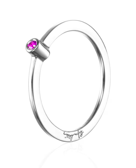 Micro Blink Ring Rosa Safir Efva Attling
