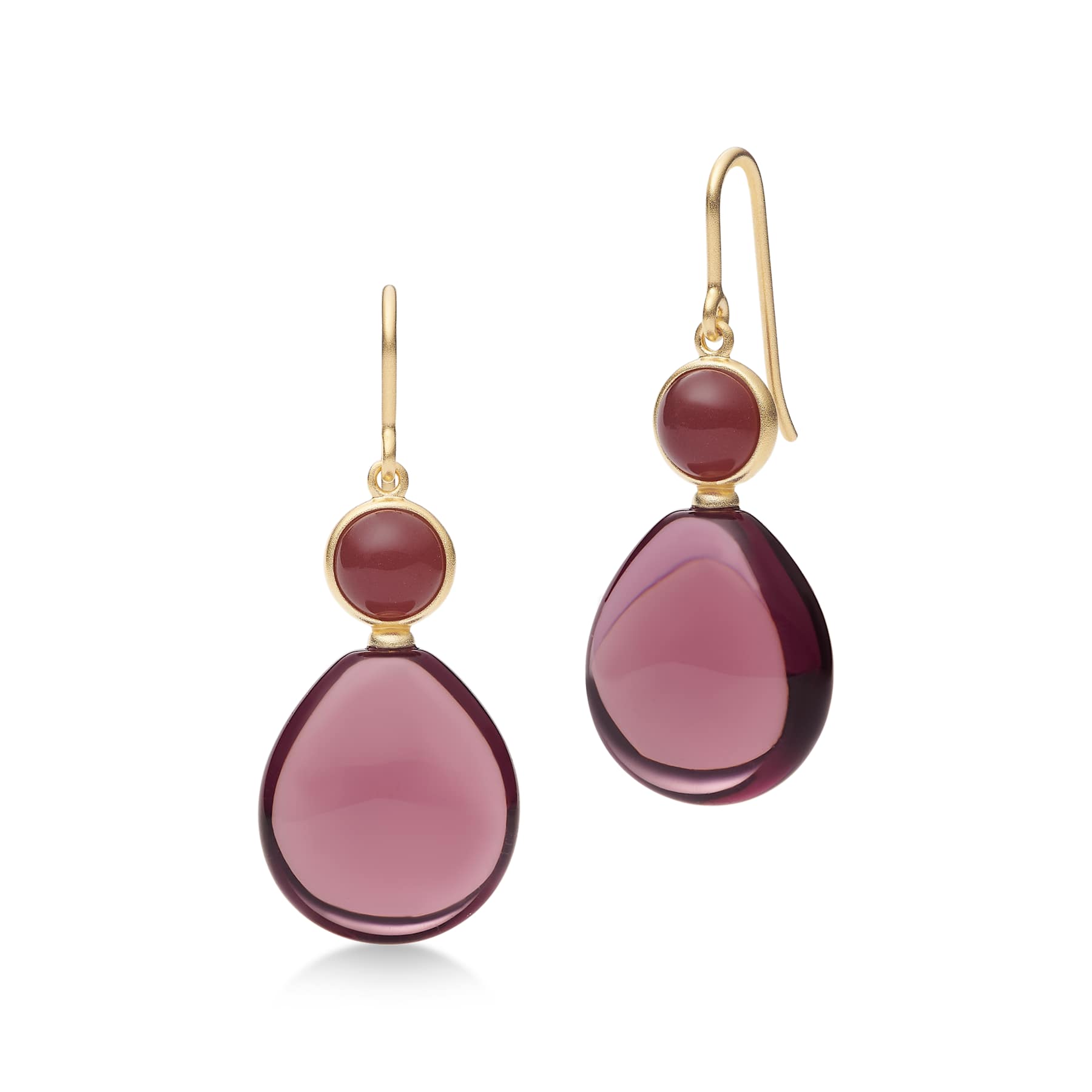 Prime Drop Earrings Rhodolite Crystal
