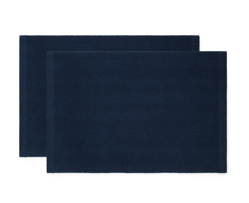 Herringbone Spisebrikke Dark Blue 2 pk
