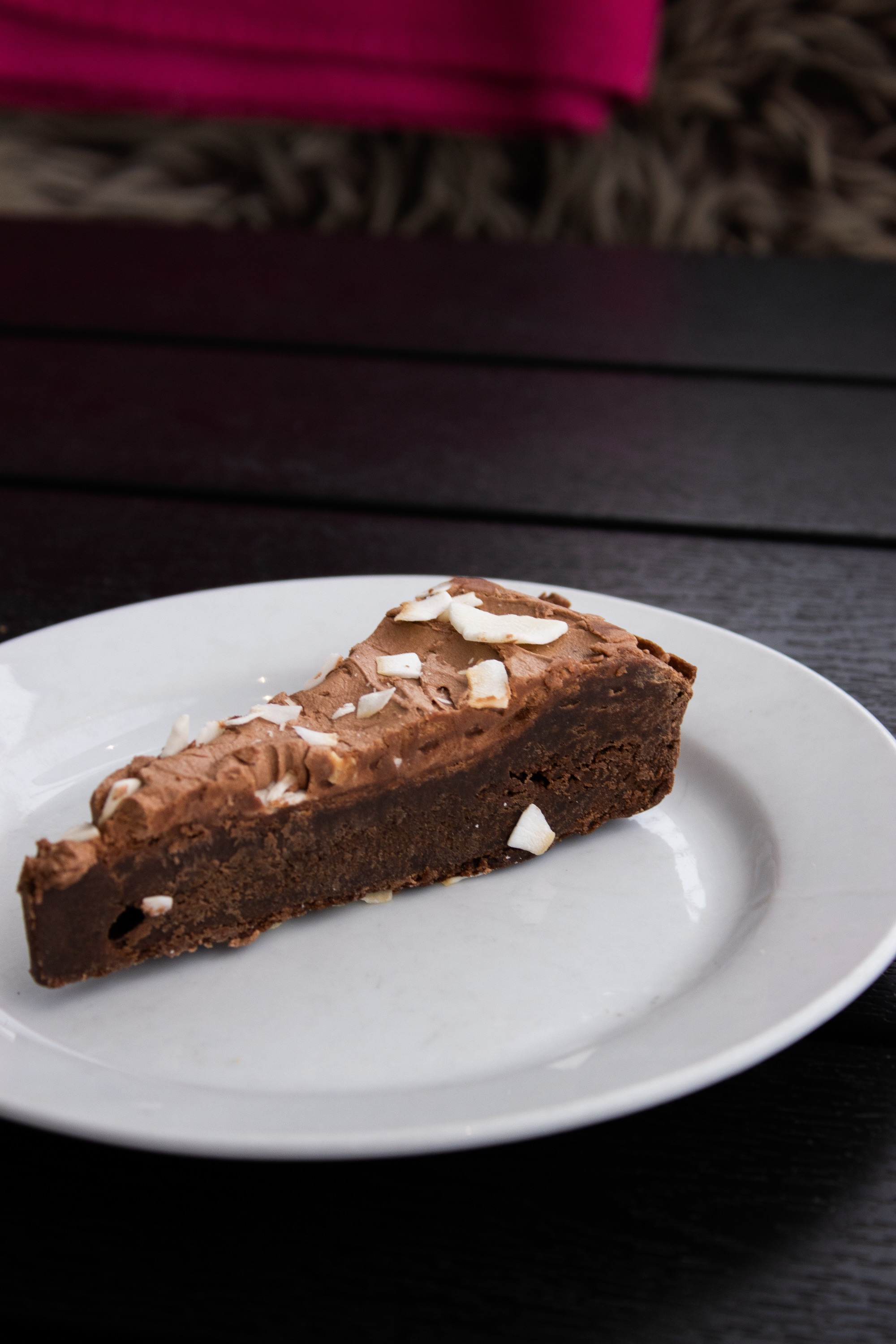 Sjokoladekake-skive med kokosdryss