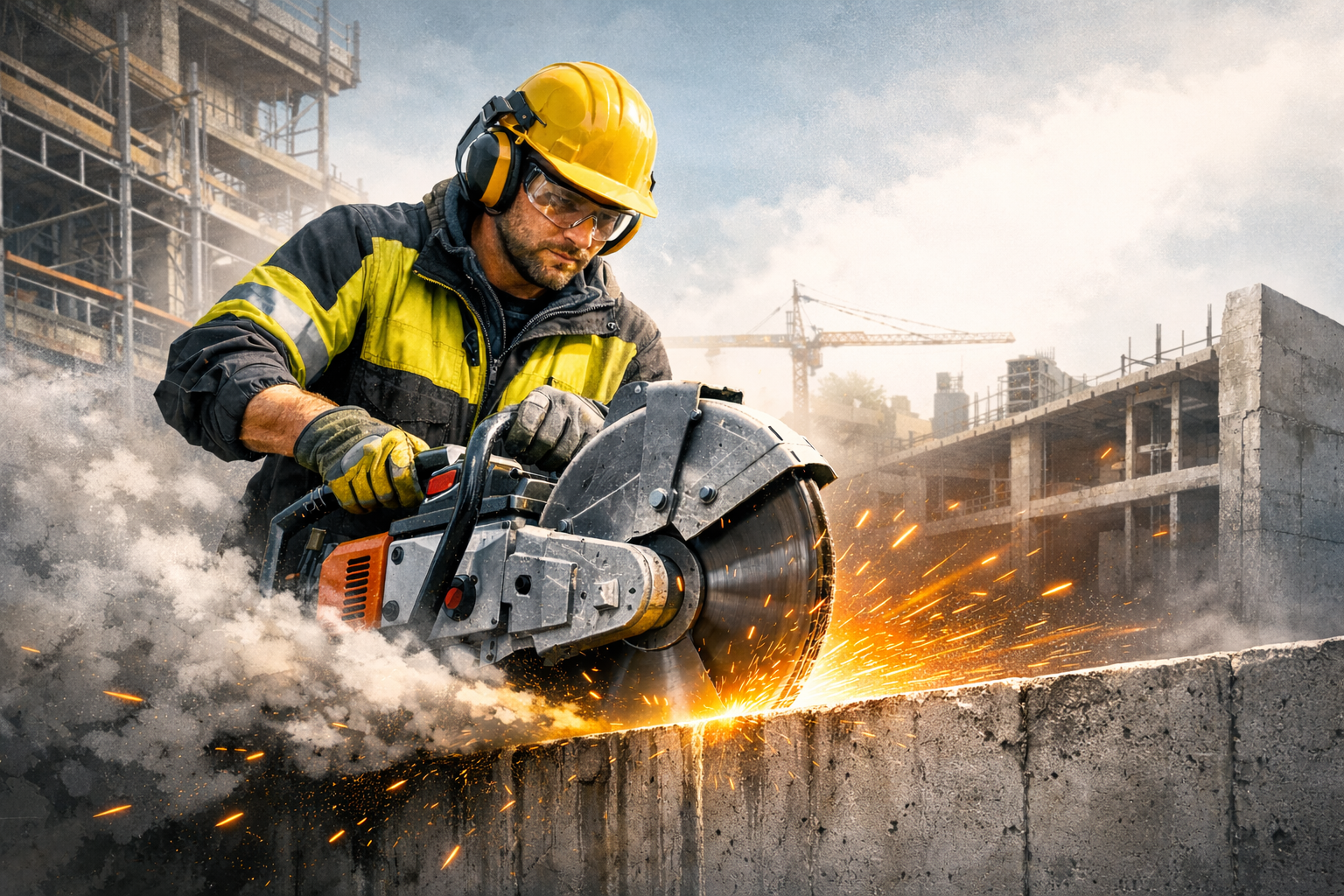 Betongsaging i aksjon