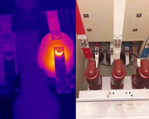 Termografering bilde, IR-bilde og det visuelle som blir tatt bilde av