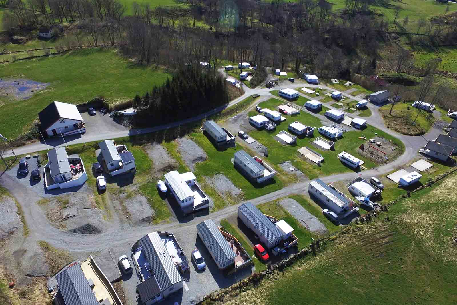 Campingplassen sett fra lufta
