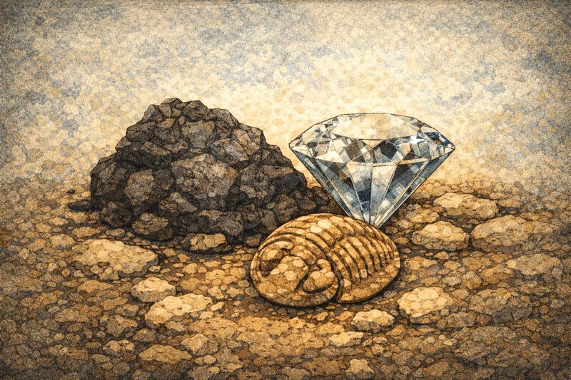 Kull, diamant og fossil – karbon-14 der det ikke burde finnes