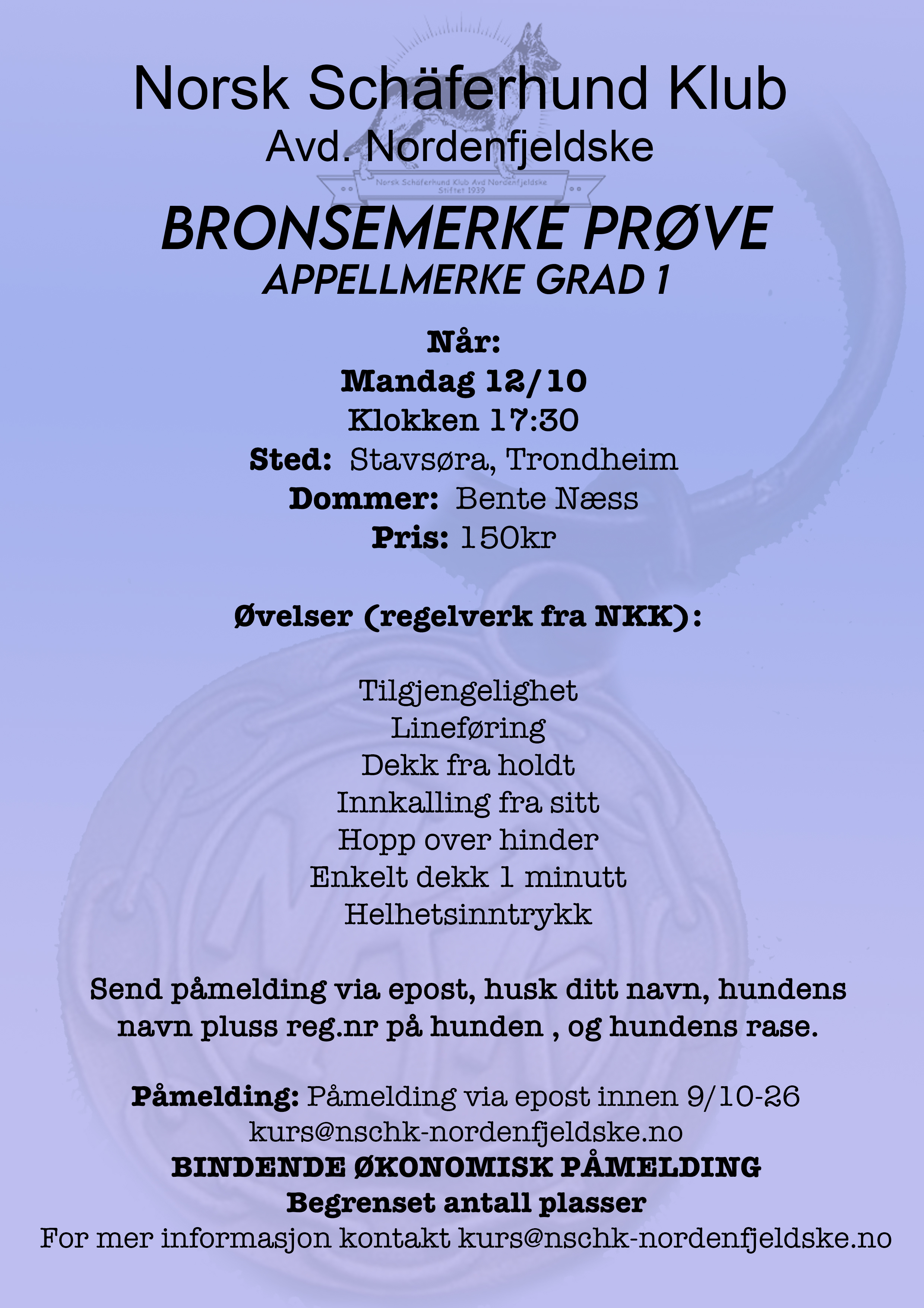 Bronsemerke kurs – NSchK avd. Nordenfjeldske