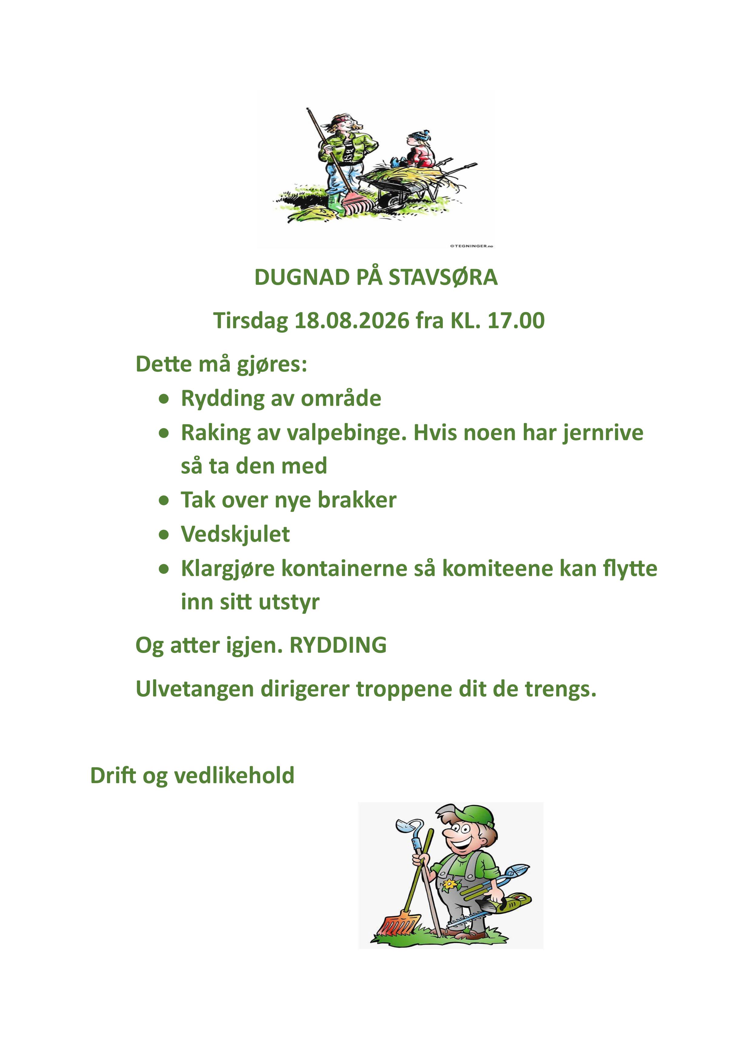 Dugnad på Stavsøra