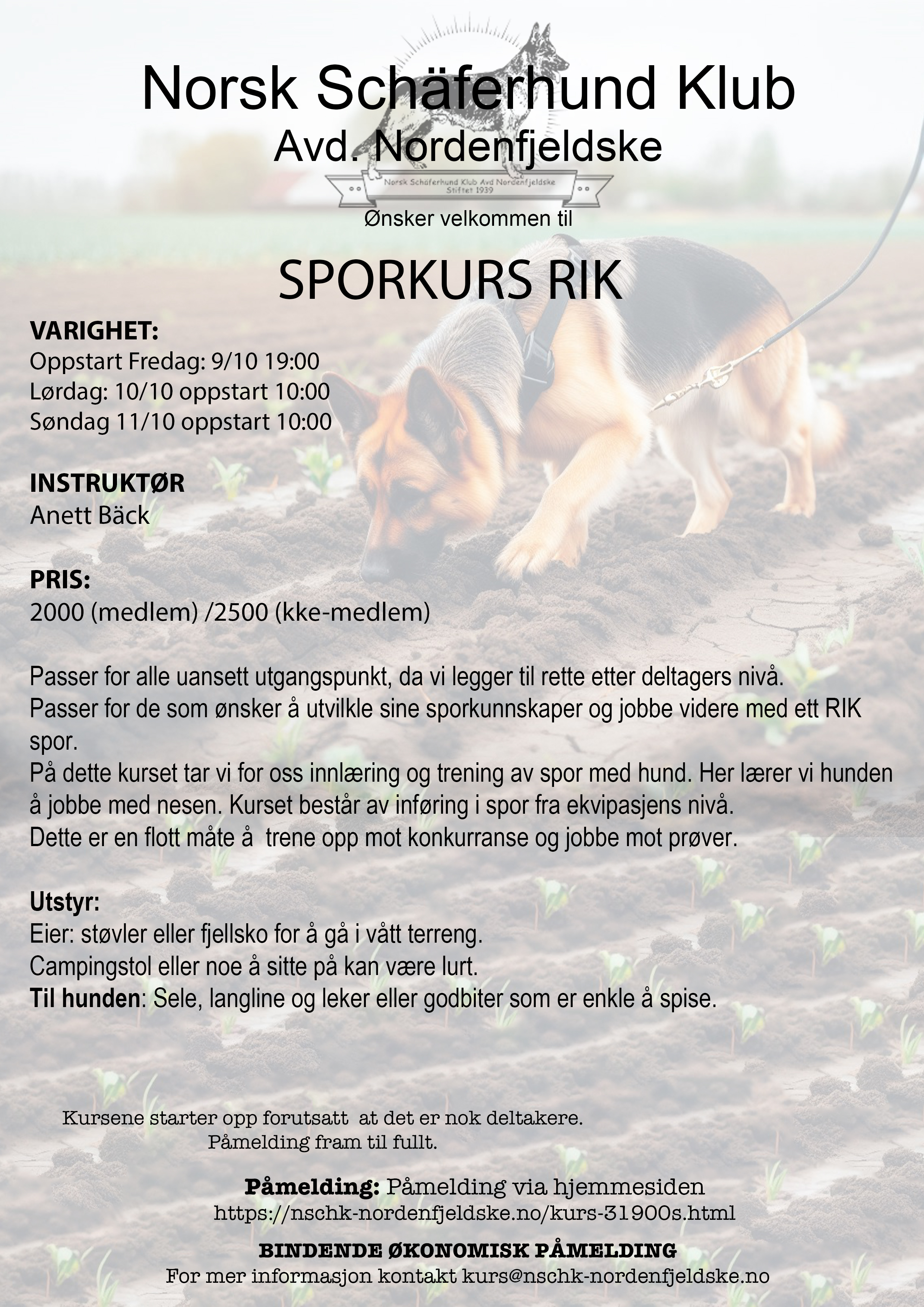Sporkurs med Anett – NSchK avd. Nordenfjeldske