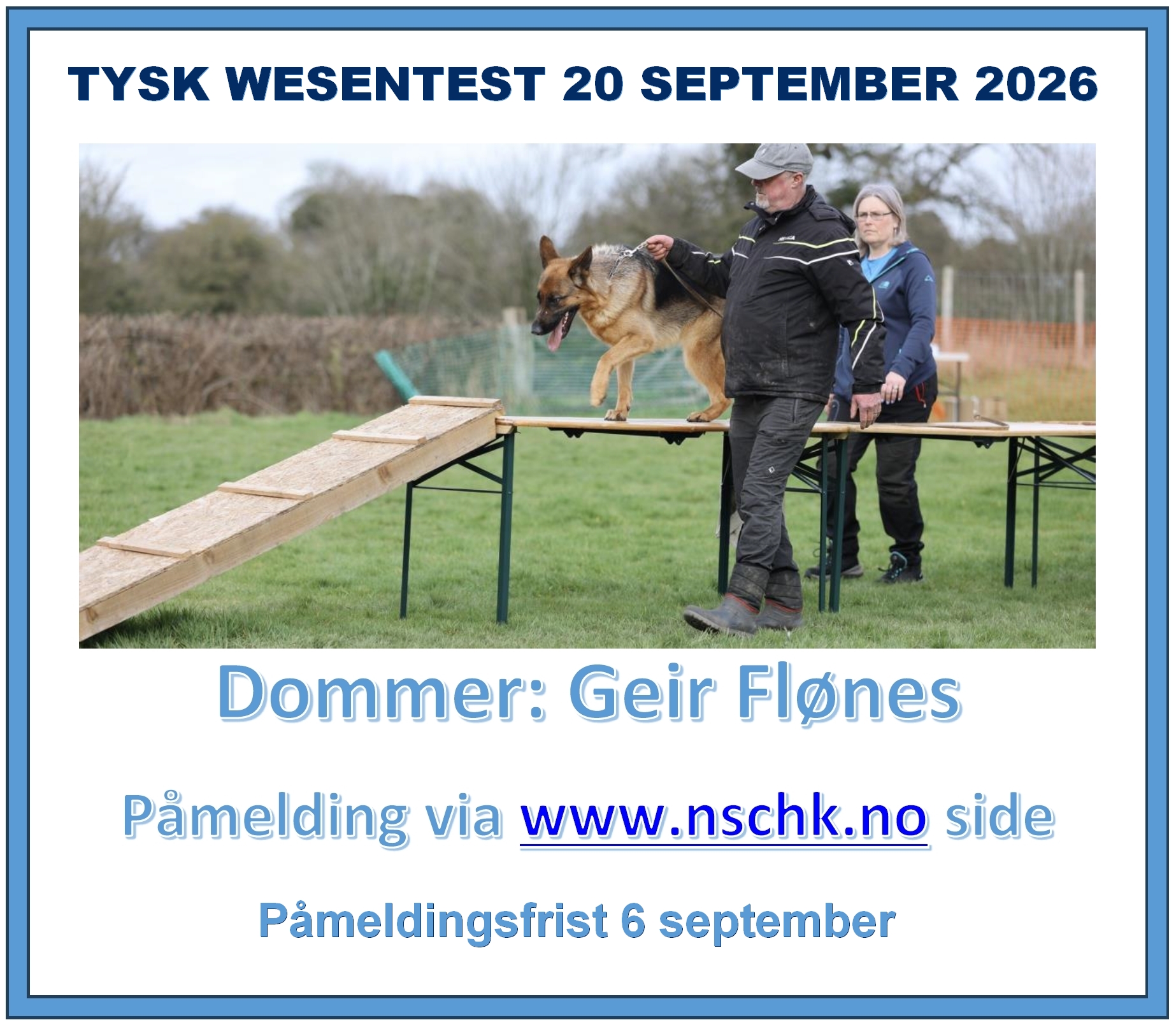Tysk Wesenstest september 2026 – NSchK avd. Nordenfjeldske
