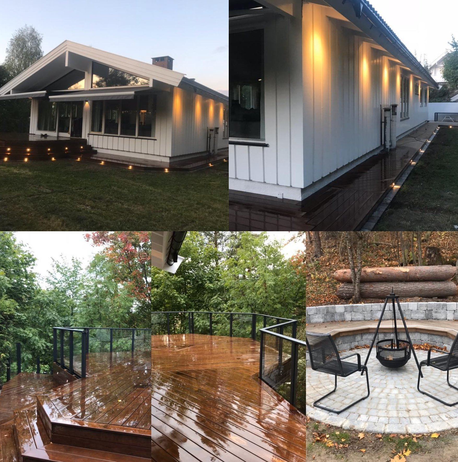 Etter: Ferdig rehabilitert hus med stor terrasse og belysning – AB Total Bygg AS