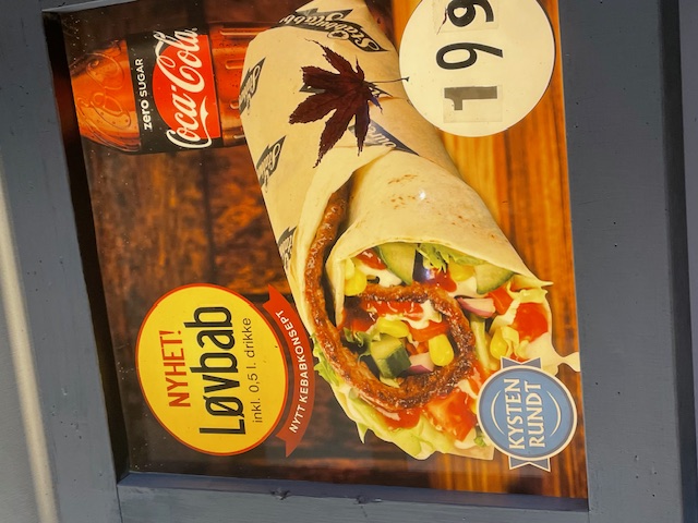 Løvbab – nytt kebabkonsept i lefse med grønnsaker, sauser og kjøtt, inkl. 0,5 l. drikke