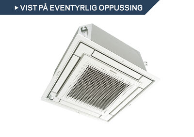 Daikin FFA Takkassett varmepumpe – innebygd i tak, kun 8 mm synlig panel, fireveis luftfordeling