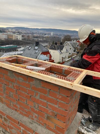 Skorsteinsmuring - enkeltløpet og dobbeltløpet