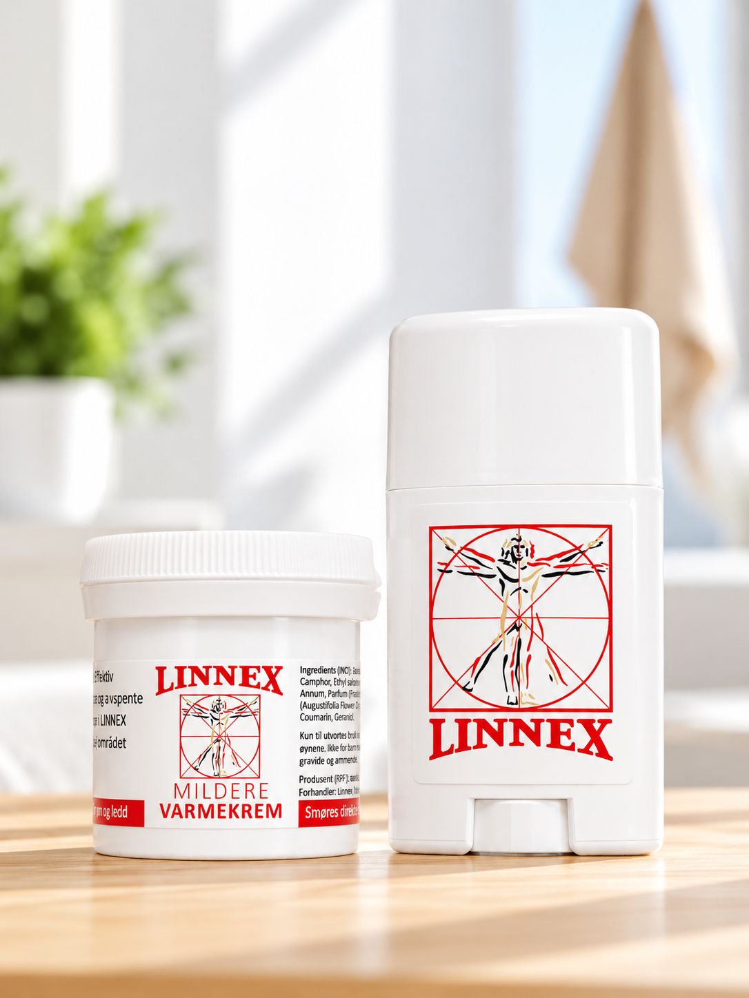 Linnex varmestift og Linnex mildere varmekrem