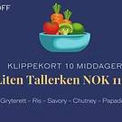Liten tallerken / klippekort 10 middager-1400 kr