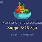 Suppe / klippekort 10 middager-1000 kr