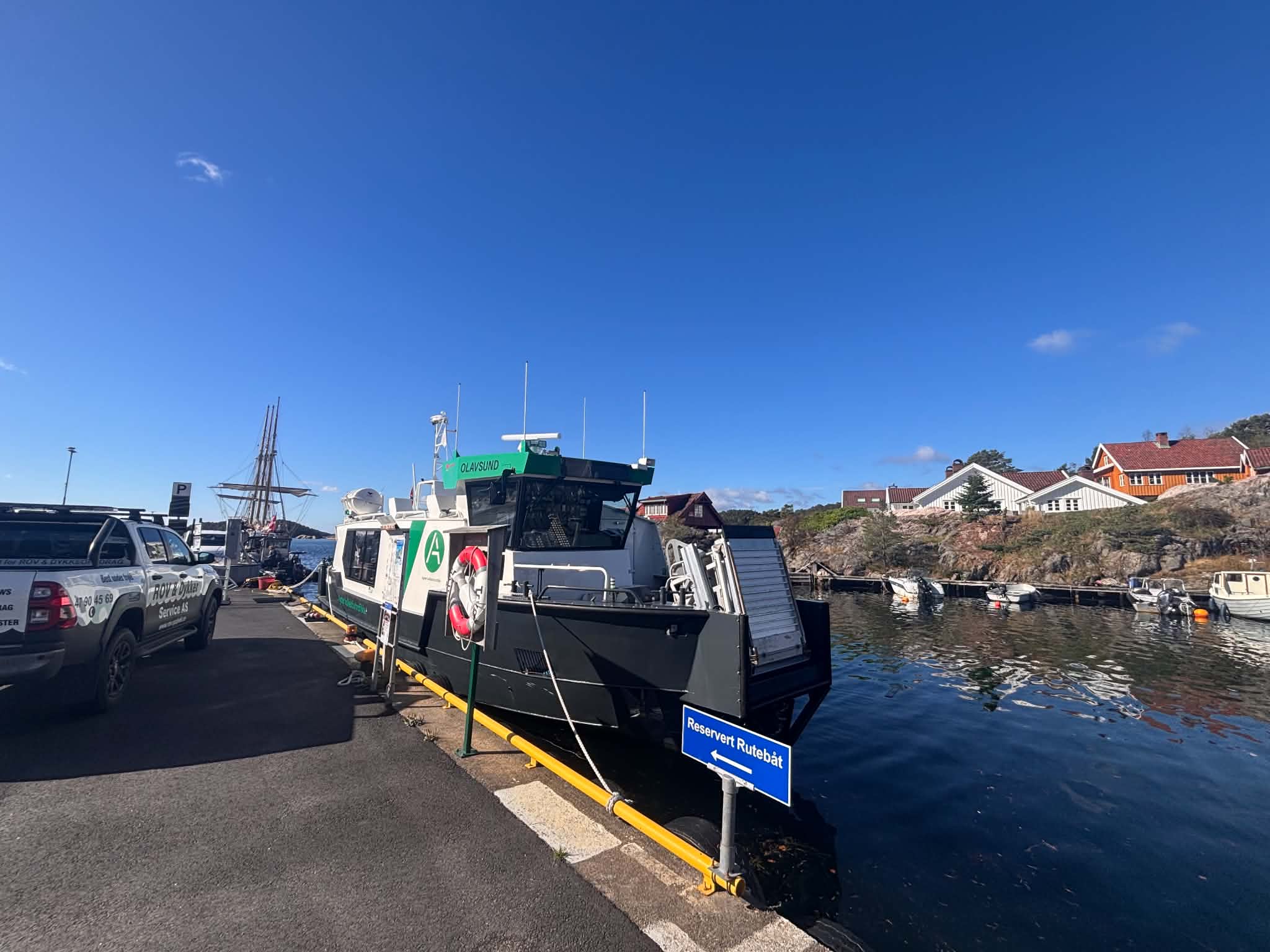 Eget oppdragsbilde fra inspeksjon av elektrisk ferje i Kristiansand.