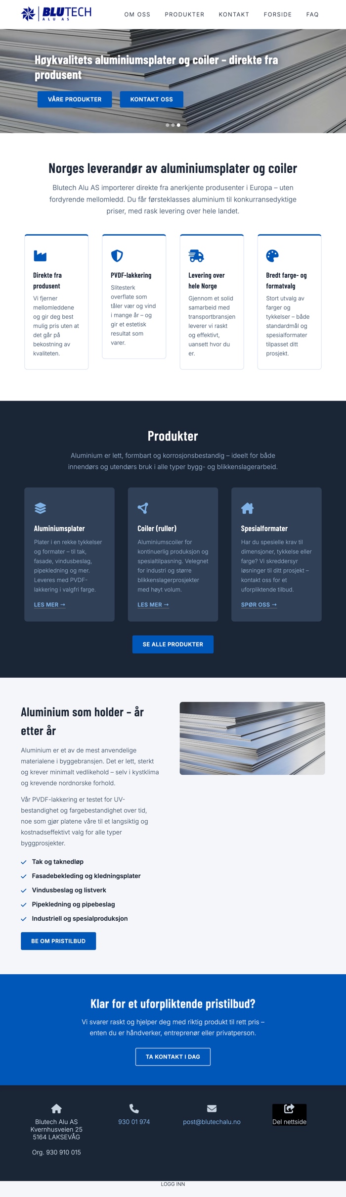 Skjermbilde av blutechalu.no