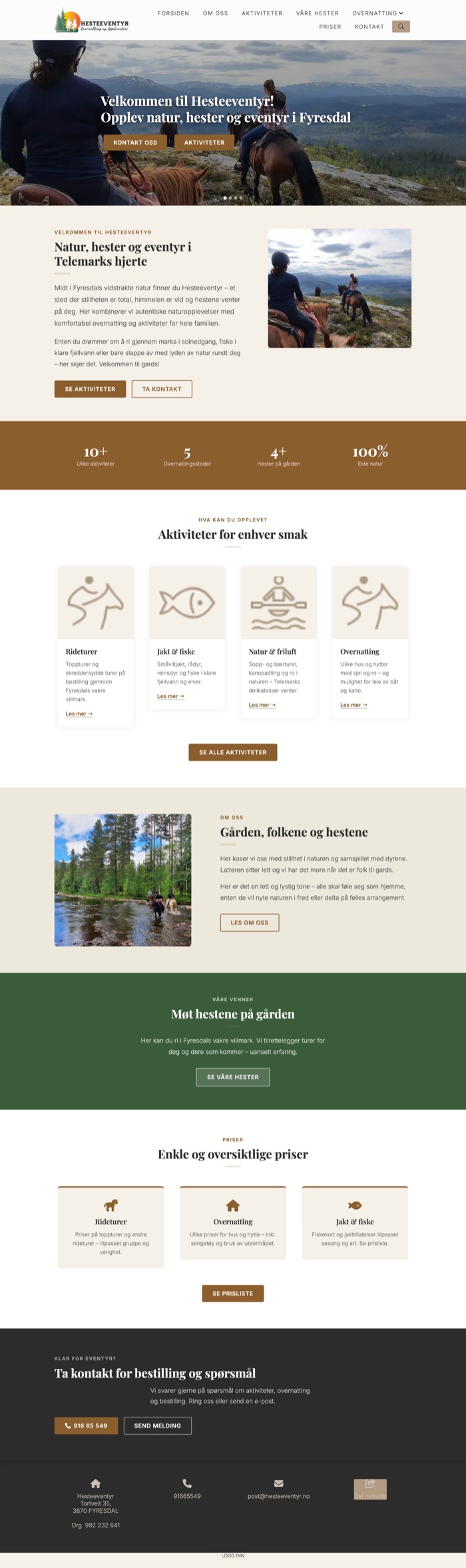 Skjermbilde av hesteeventyr.no