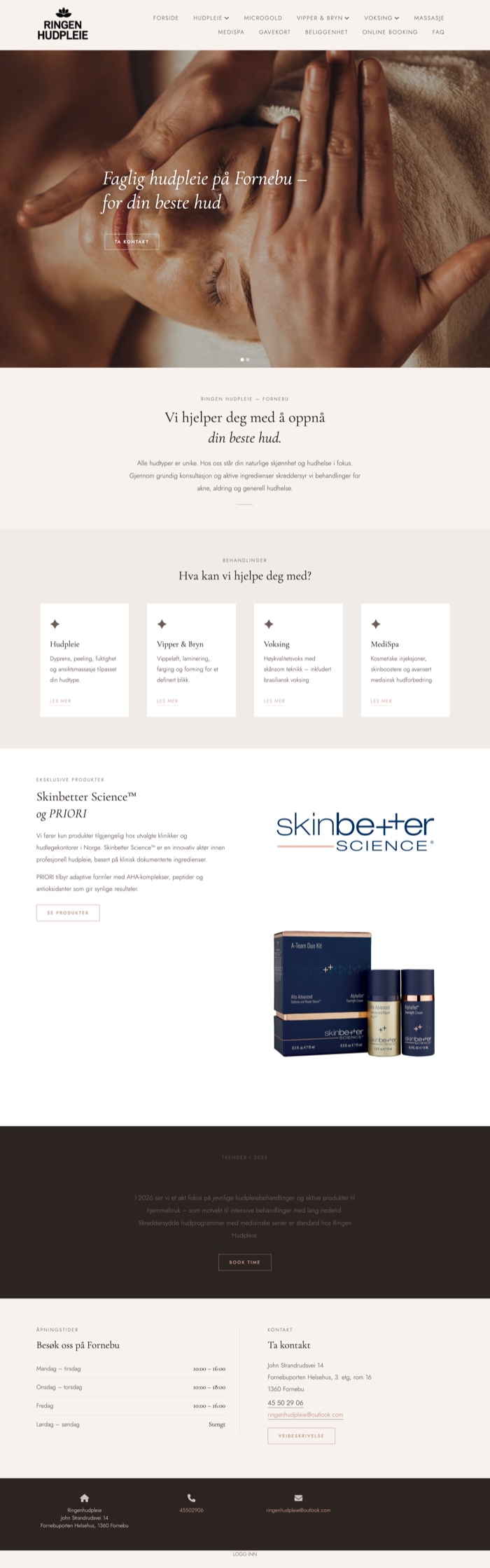 Skjermbilde av ringenhudpleie.com
