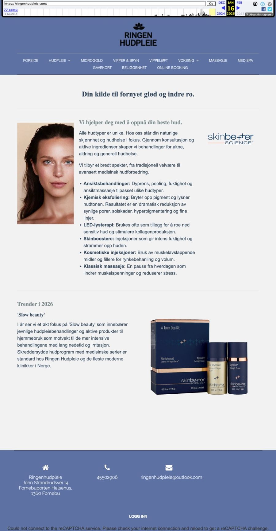 Ringen Hudpleie gammel nettside