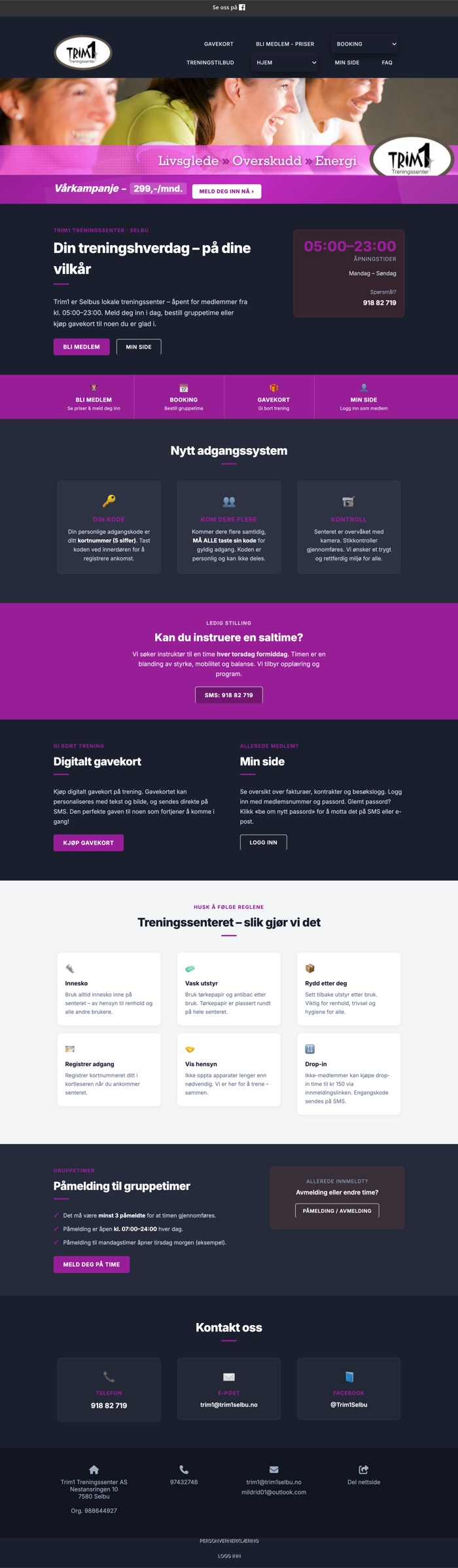 Skjermbilde av trim1selbu.no
