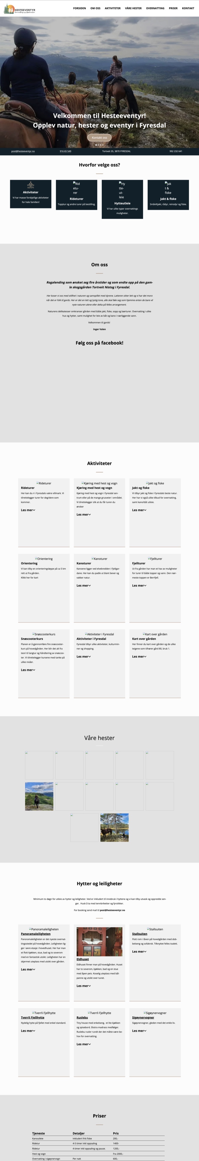 Hesteeventyr gammel nettside