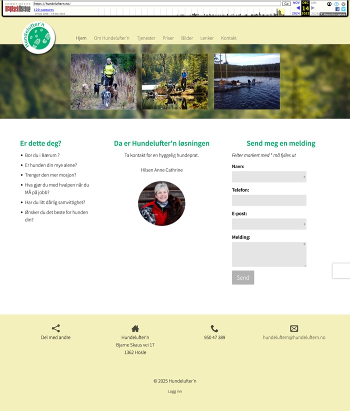 Hundeluftern gammel nettside