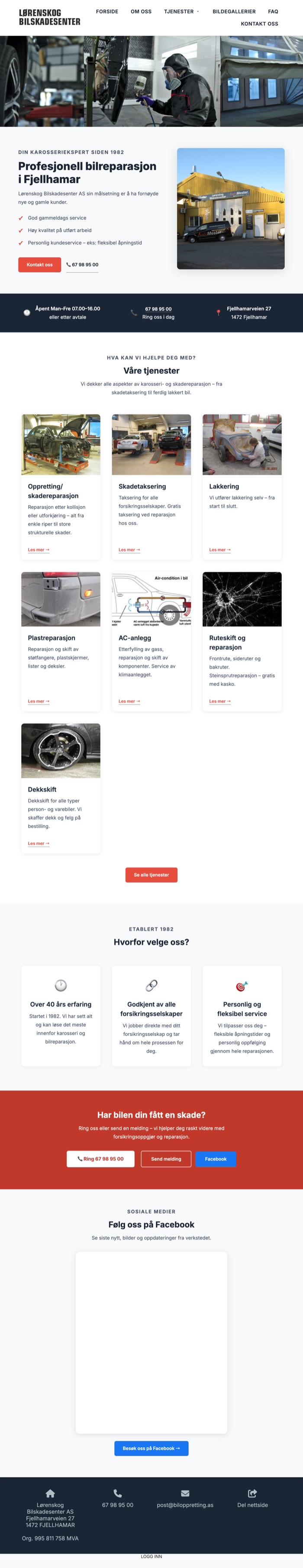 Skjermbilde av biloppretting.as