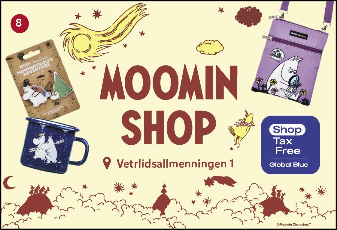 Moomin Shop Bergen – official Moomin merchandise, gifts and collectibles. Number 8, Vetrlidsallmenningen 1, Bergen.