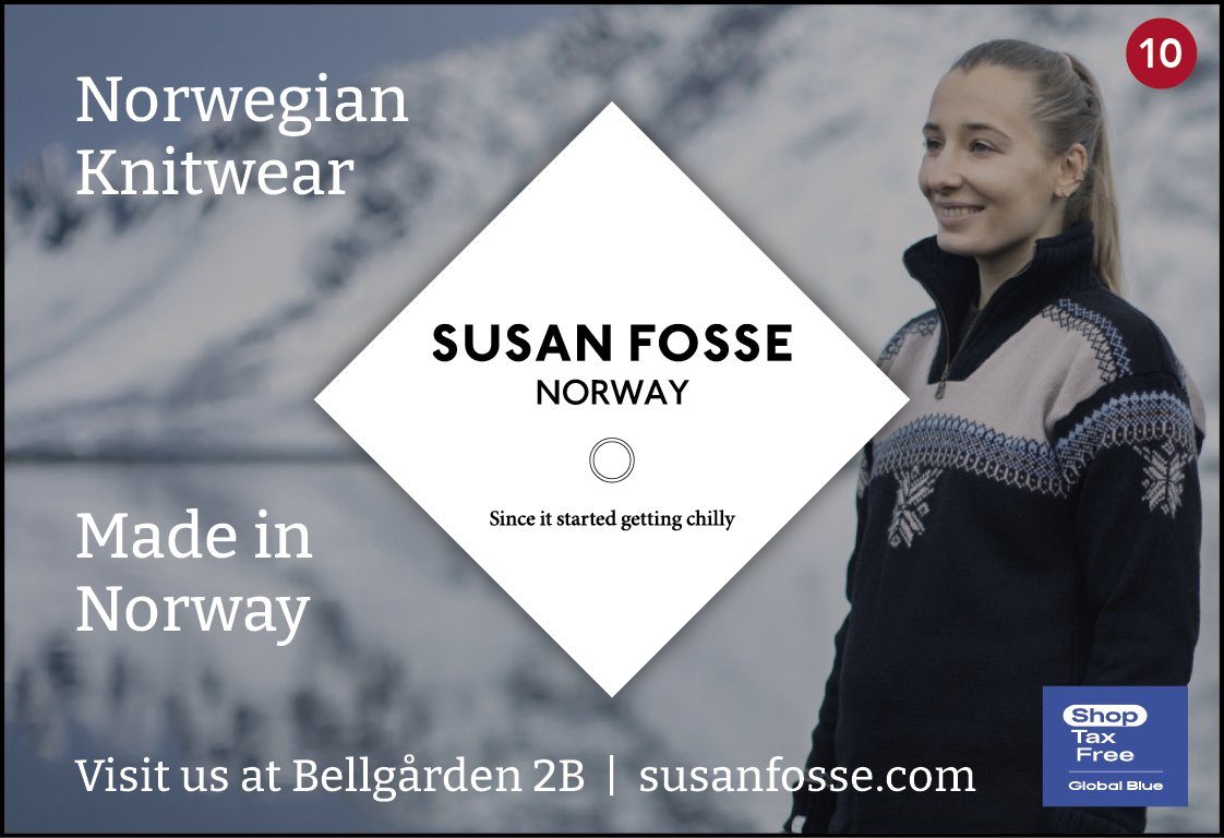 Susan Fosse Norway – Norwegian knitwear made in Norway. Number 10 on the map, Bellgården 2B, Bergen.
