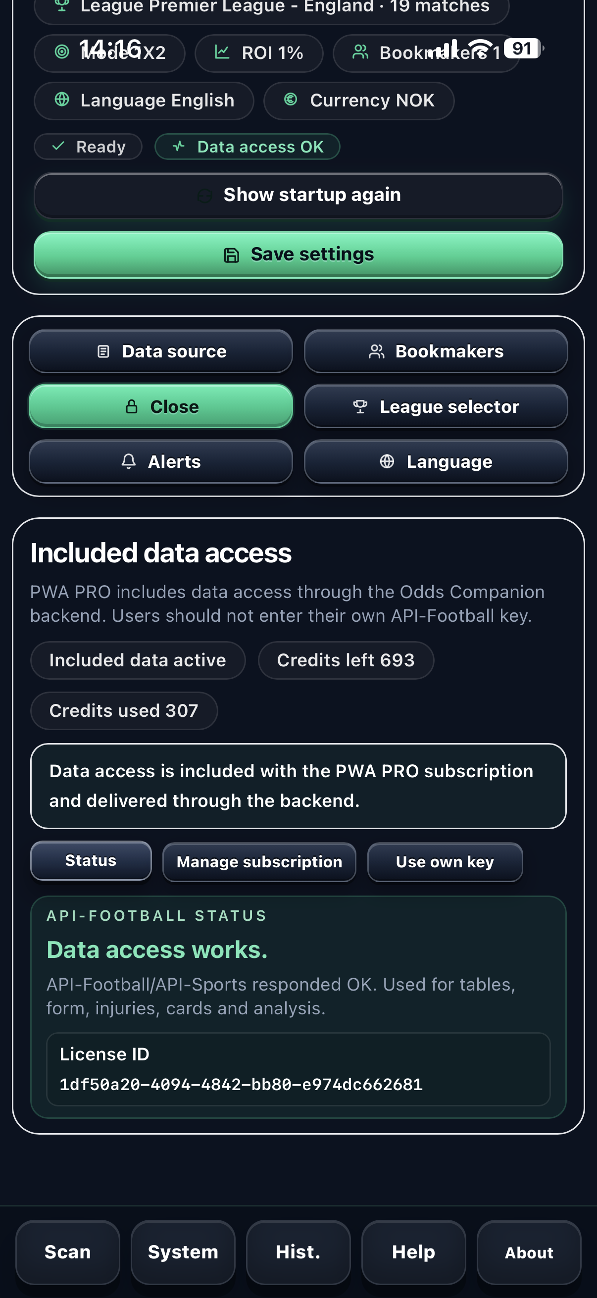 PWA inkludert datatilgang på mobil