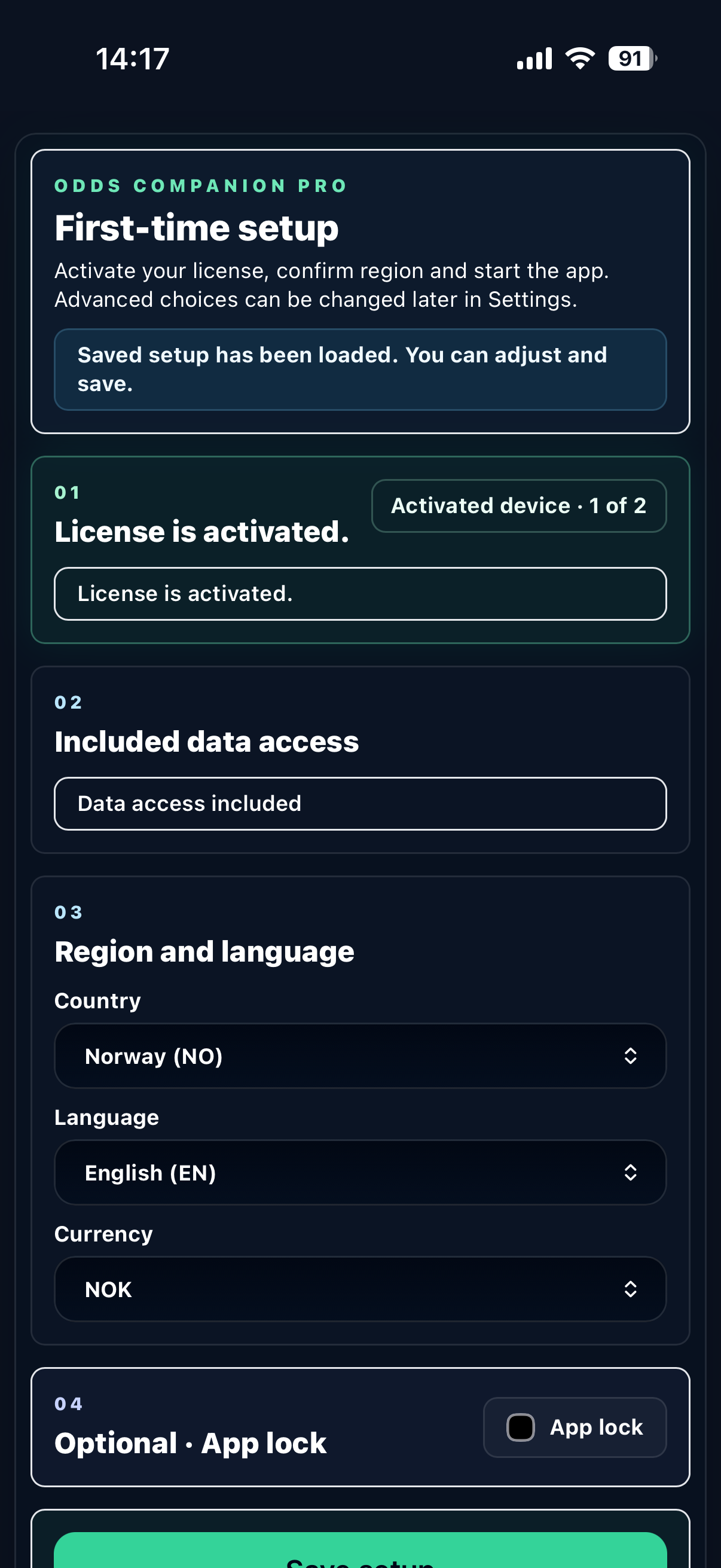 PWA førstegangsoppsett på mobil