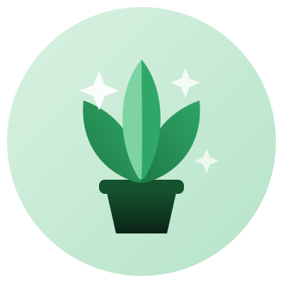 Illustrasjon: frodig potteplante