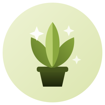Illustrasjon: frodig potteplante
