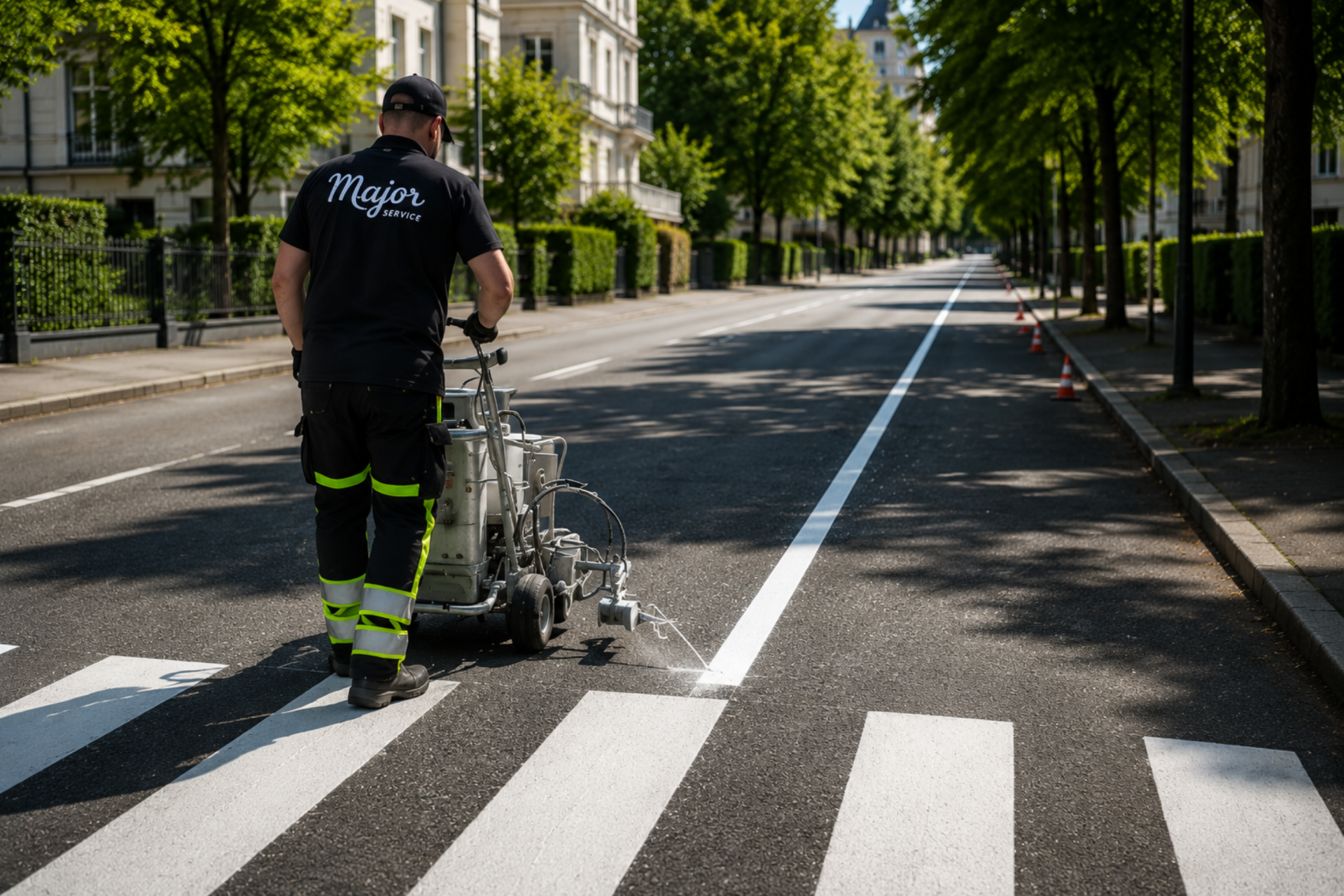 Veioppmerking av parkeringsplass