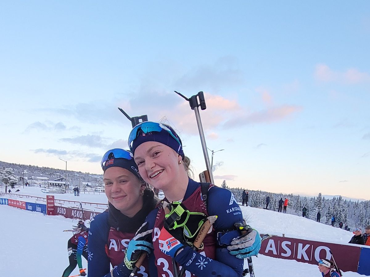 To utøvere fra Team Biathlon Innlandet etter renn i ASKO Cup