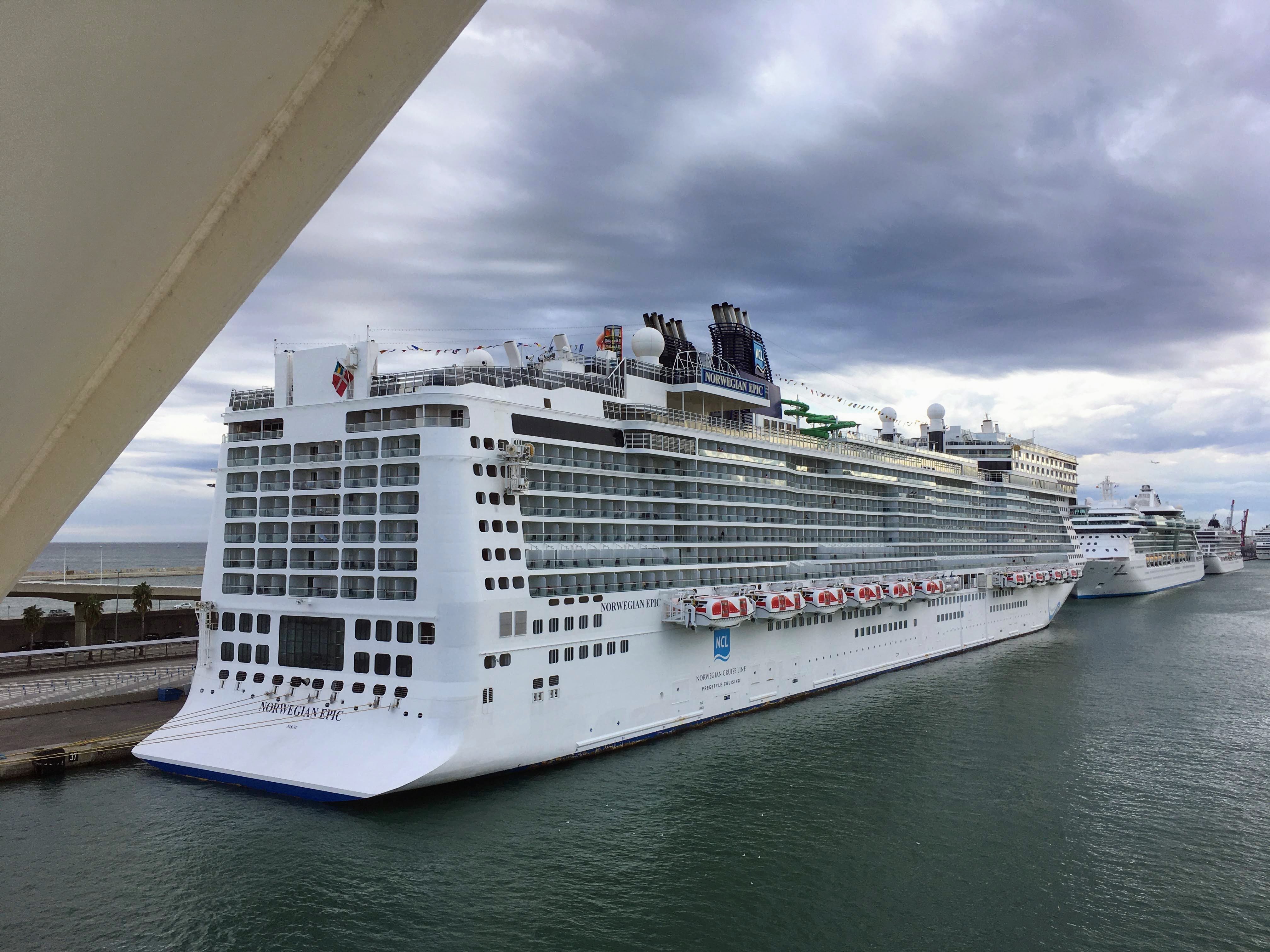 Norwegian Epic docked in port, photographed by Erling