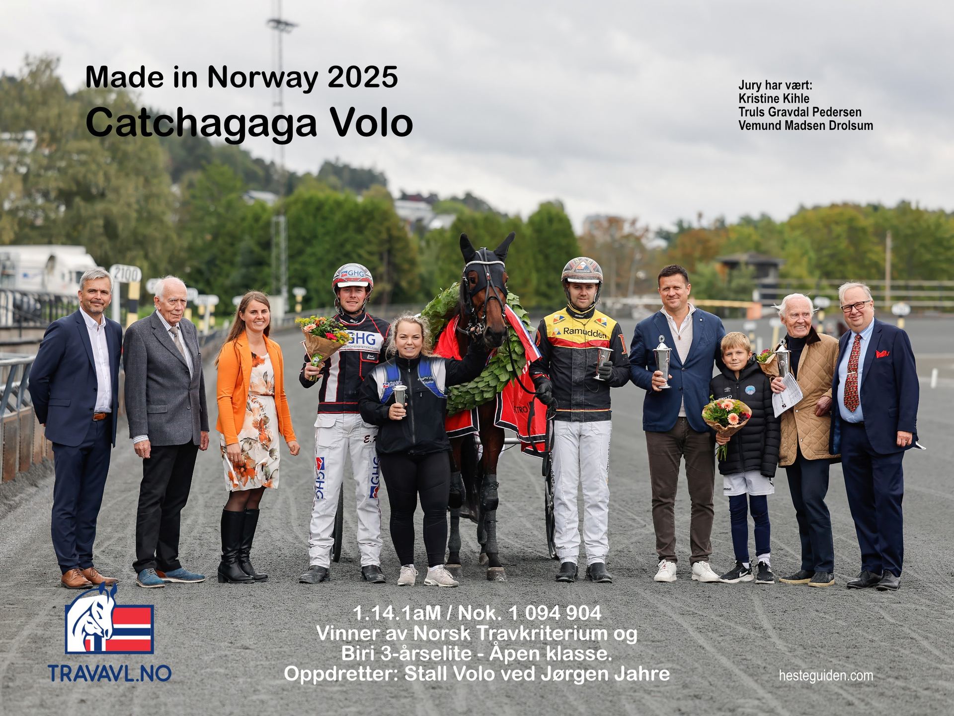 Catchagaga Volo med oppdretter, kusk og jury – Made in Norway 2025