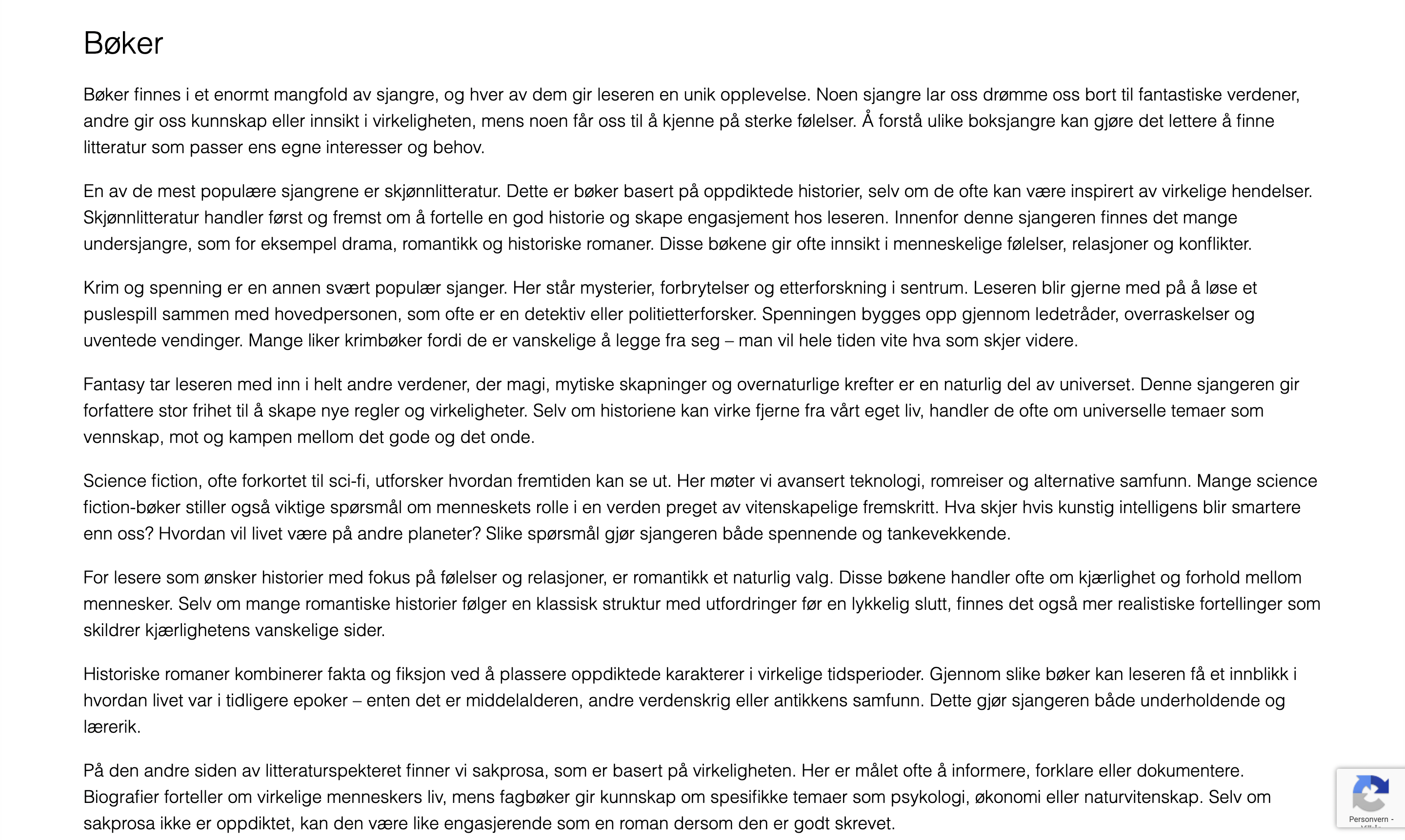 Demo 7 – lang ustrukturert tekst før AI-behandling