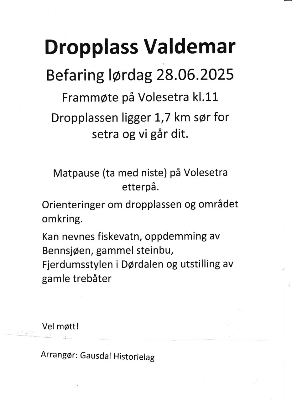 Markvandring - Dropplass Valdemar. 