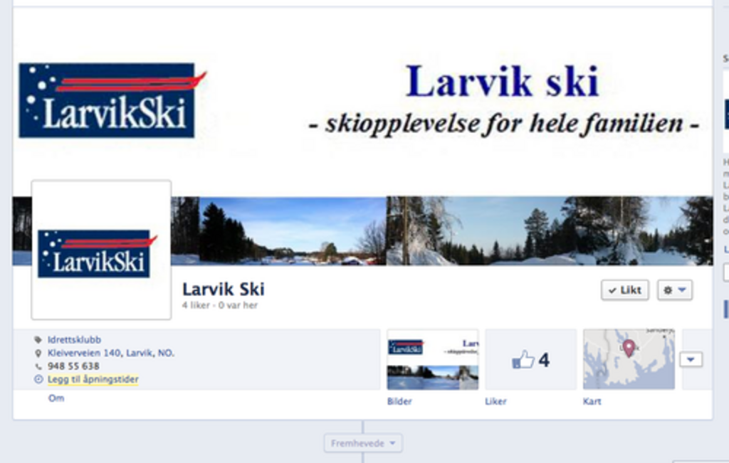 Larvikski har f&aring;tt facebookside!