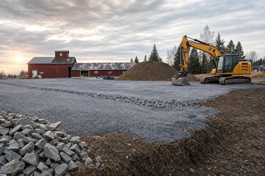 tomtegraving og planering i Hedmark