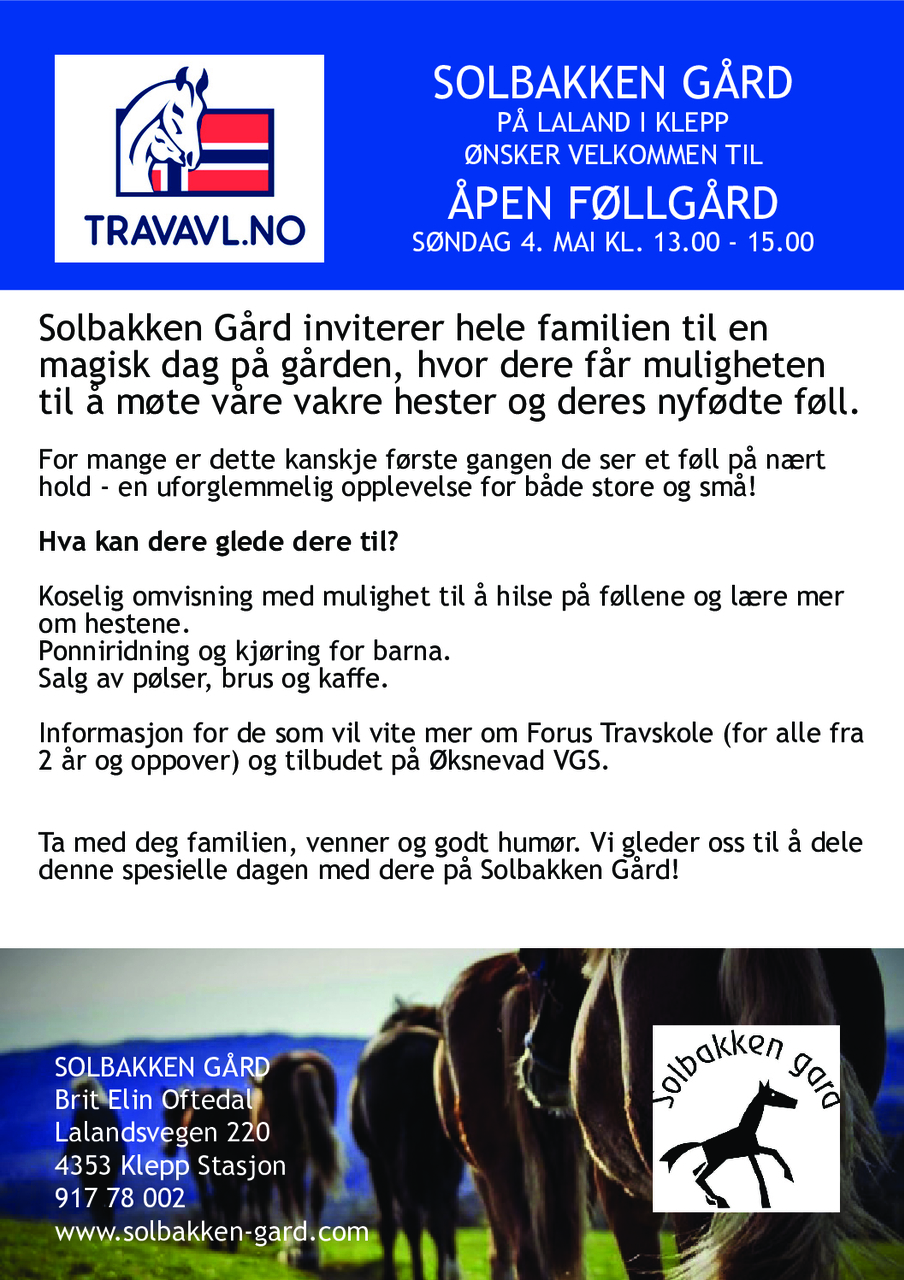 &Aring;pen F&oslash;llg&aring;rd S&oslash;ndag 4.mai 2025