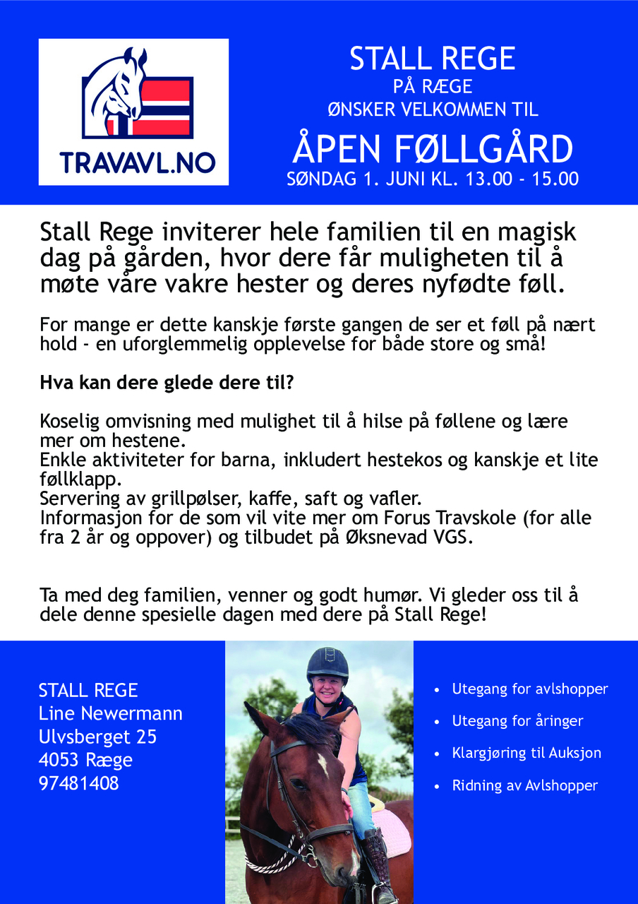 &Aring;pen F&oslash;llg&aring;rd S&oslash;ndag 1.juni 2025